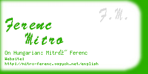 ferenc mitro business card